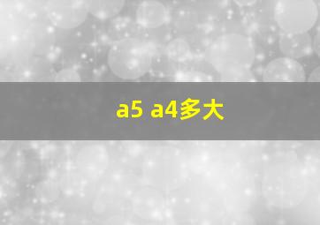 a5 a4多大